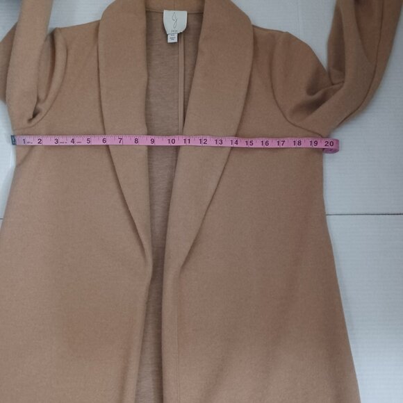 JOIE LIGHTWEIGHT OPEN FRONT LONGLINE SHAWL COLLAR TRENCH COAT STYLE JACKET - Picture 10 of 13